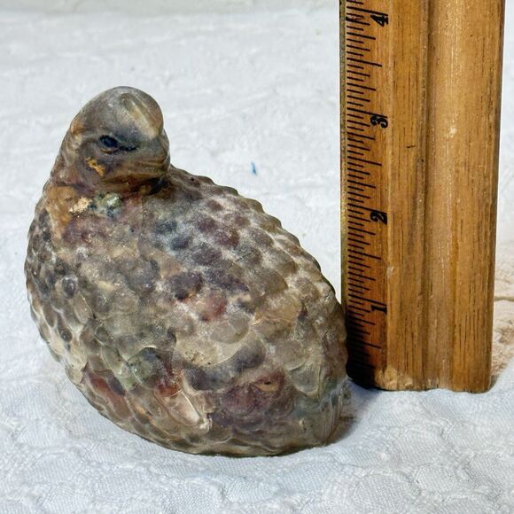 Vintage 4” Tall Quail Figurine Paperweight Bookend Heavy Rock Filled Detail - Picture 6 of 6